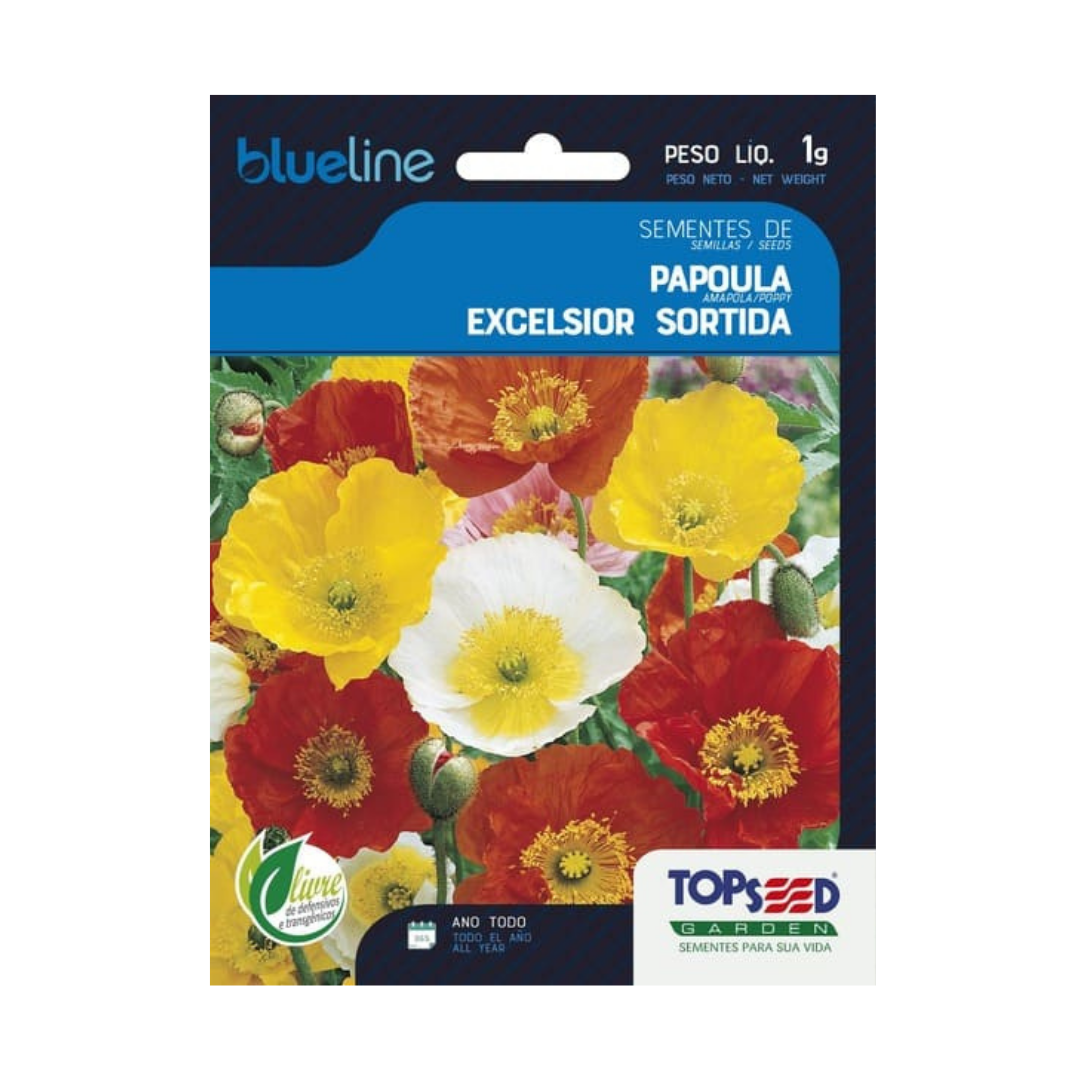 Semente De Papoula Excelsior Sortida Blue Line 1g | Topseed