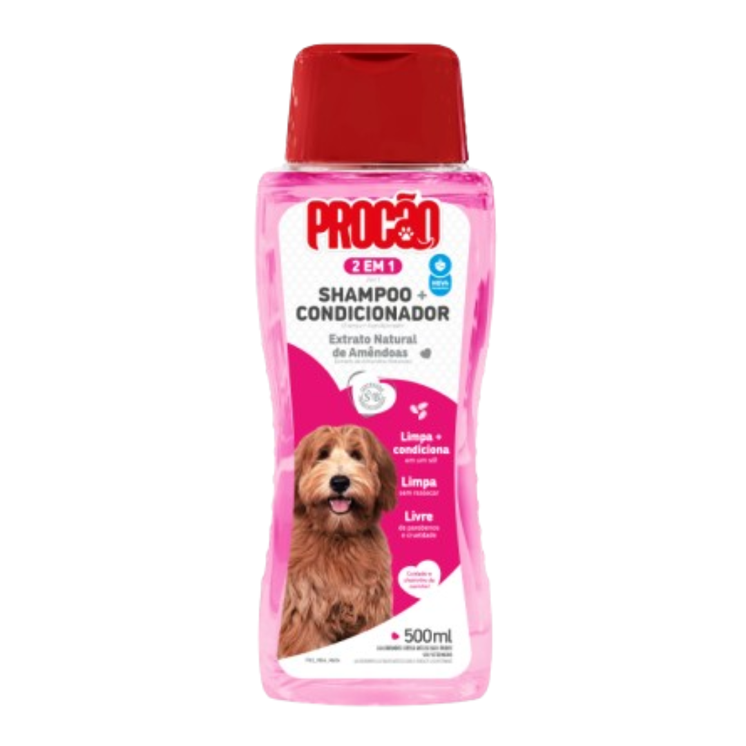 Shampoo e Condicionador 2 em 1 para Cães e Gatos 500ml | Procão