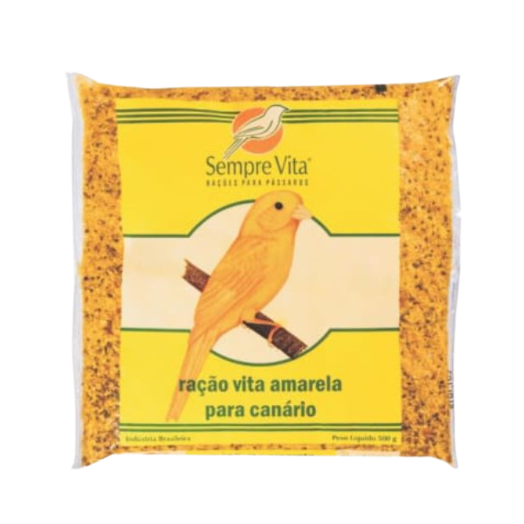 Ração Canário Vita Amarela 500g | Aroma Natural e Nutrição para Pássaros | Sempre Vita