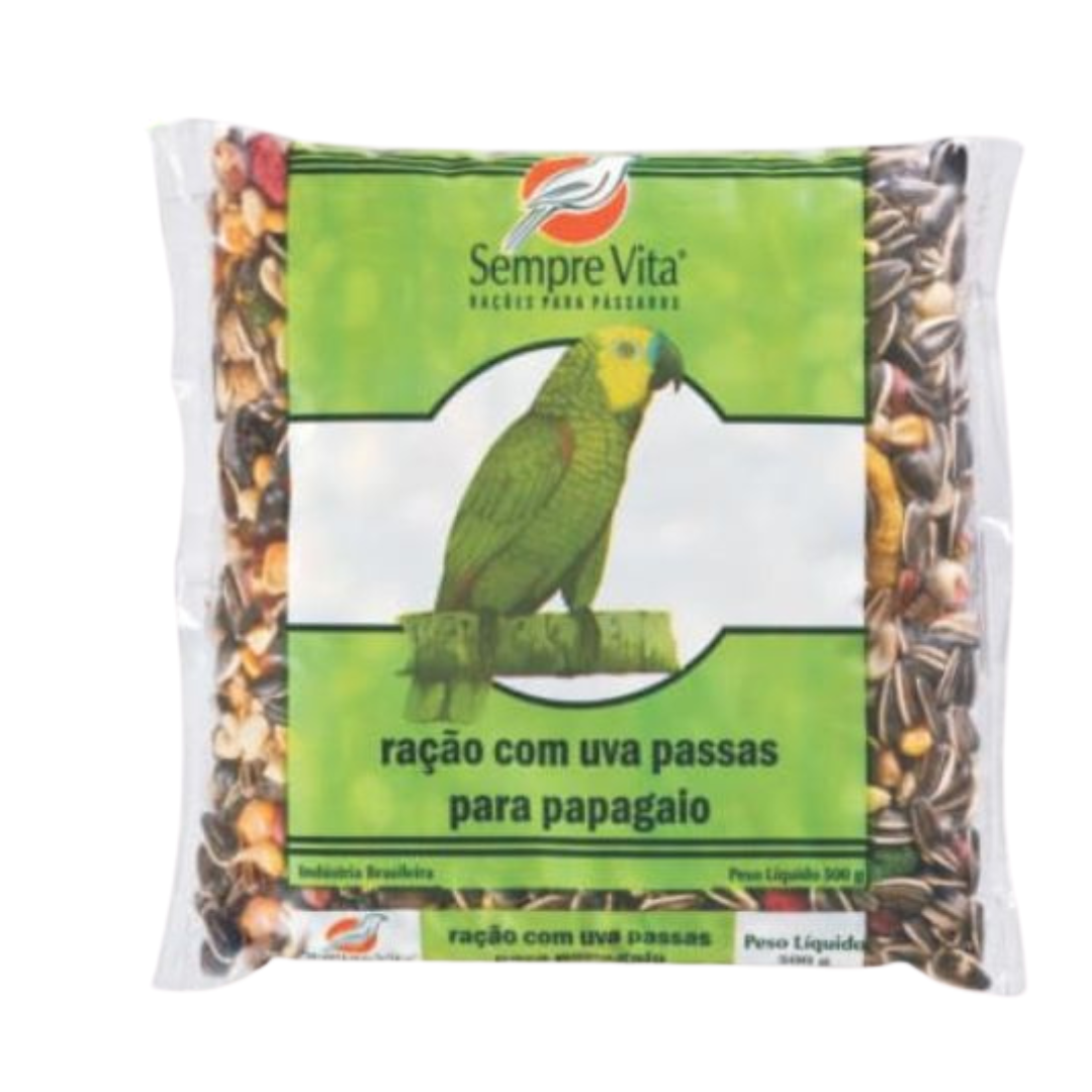 Ração Papagaio Com Frutas 500g | Alimentação Balanceada e Atrativa | Sempre Vita