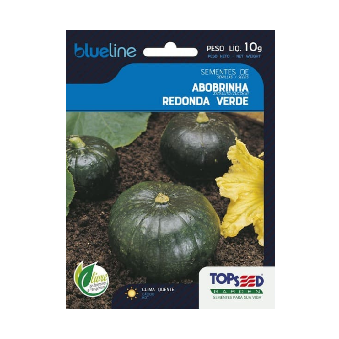 Semente De Abobrinha Tronco Redonda Verde Blue Line 10g | Topseed