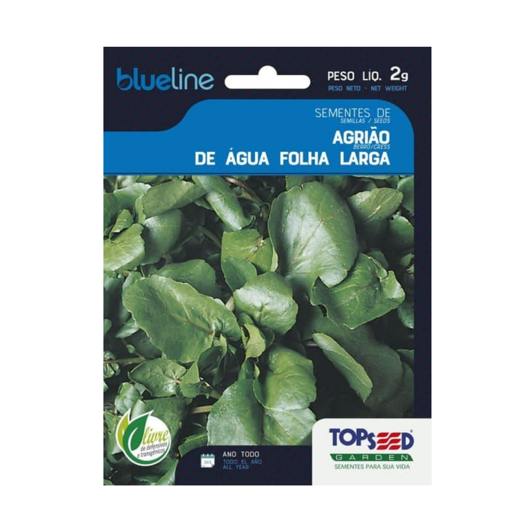 Semente De Agrião De Água Folha Larga Blue Line 2g | Topseed
