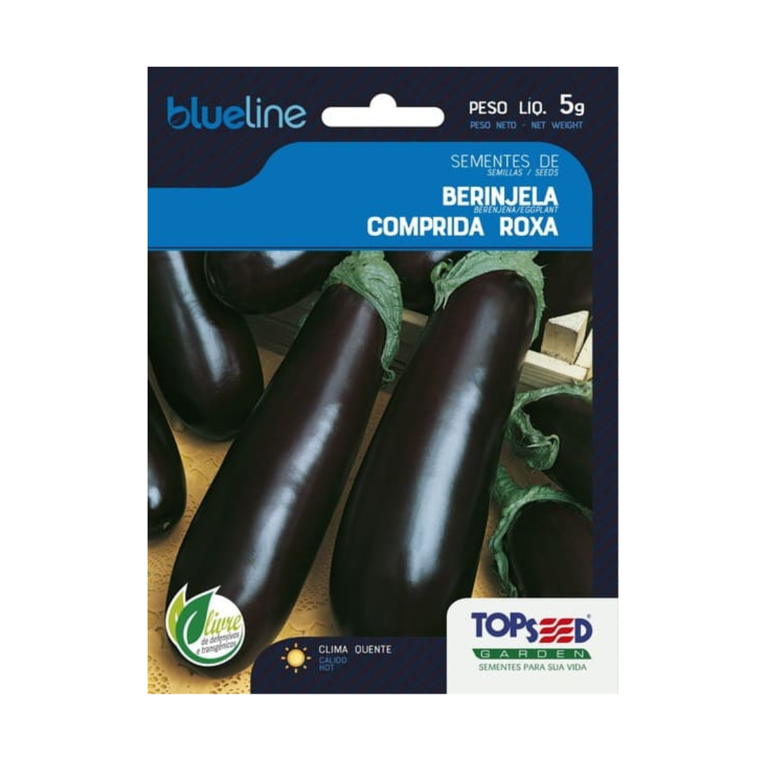 Semente De Berinjela Comprida Roxa Blue Line 5g | Topseed