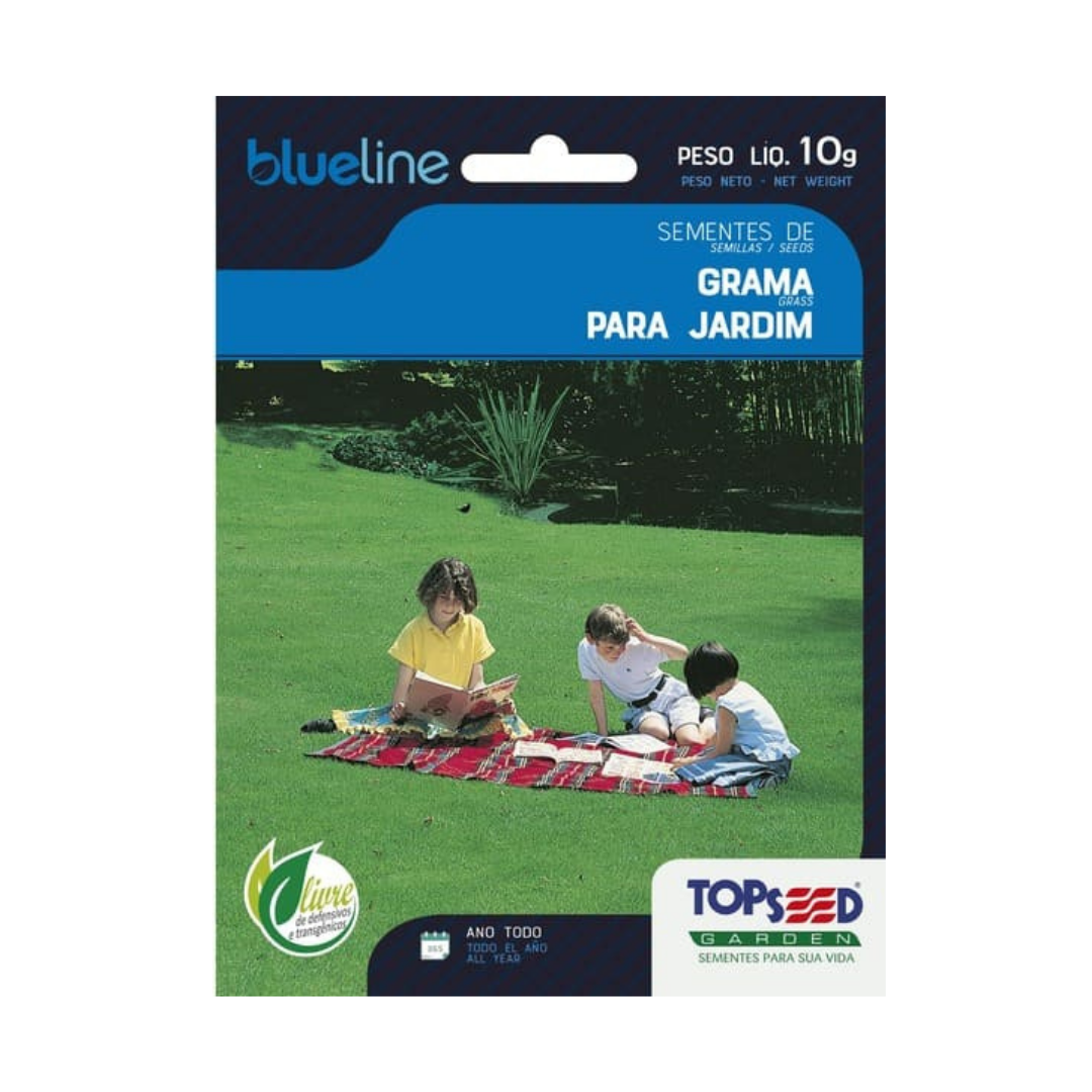 Semente De Grama Para Jardim Folha Fina Blue Line 10g | Topseed
