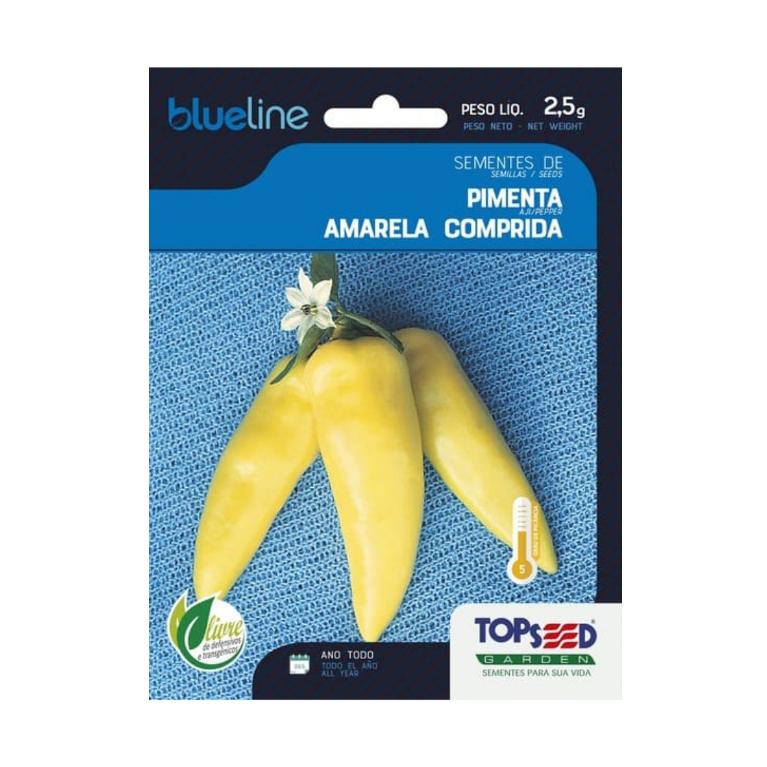 Semente De Pimenta Amarela Comprida Blue Line 2,5g | Topseed