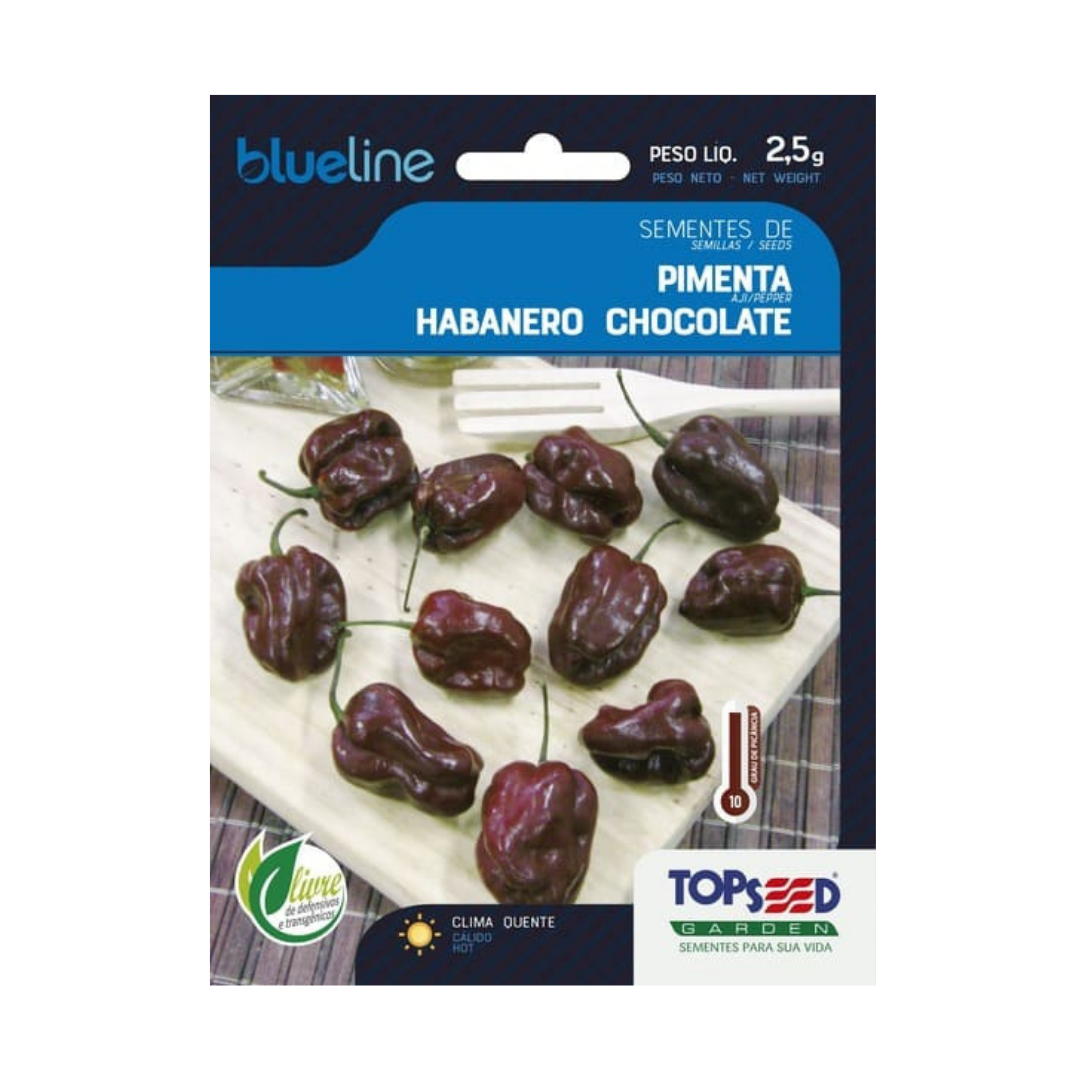 Semente De Pimenta Habanero Chocolate Blue Line 2,5g | Topseed