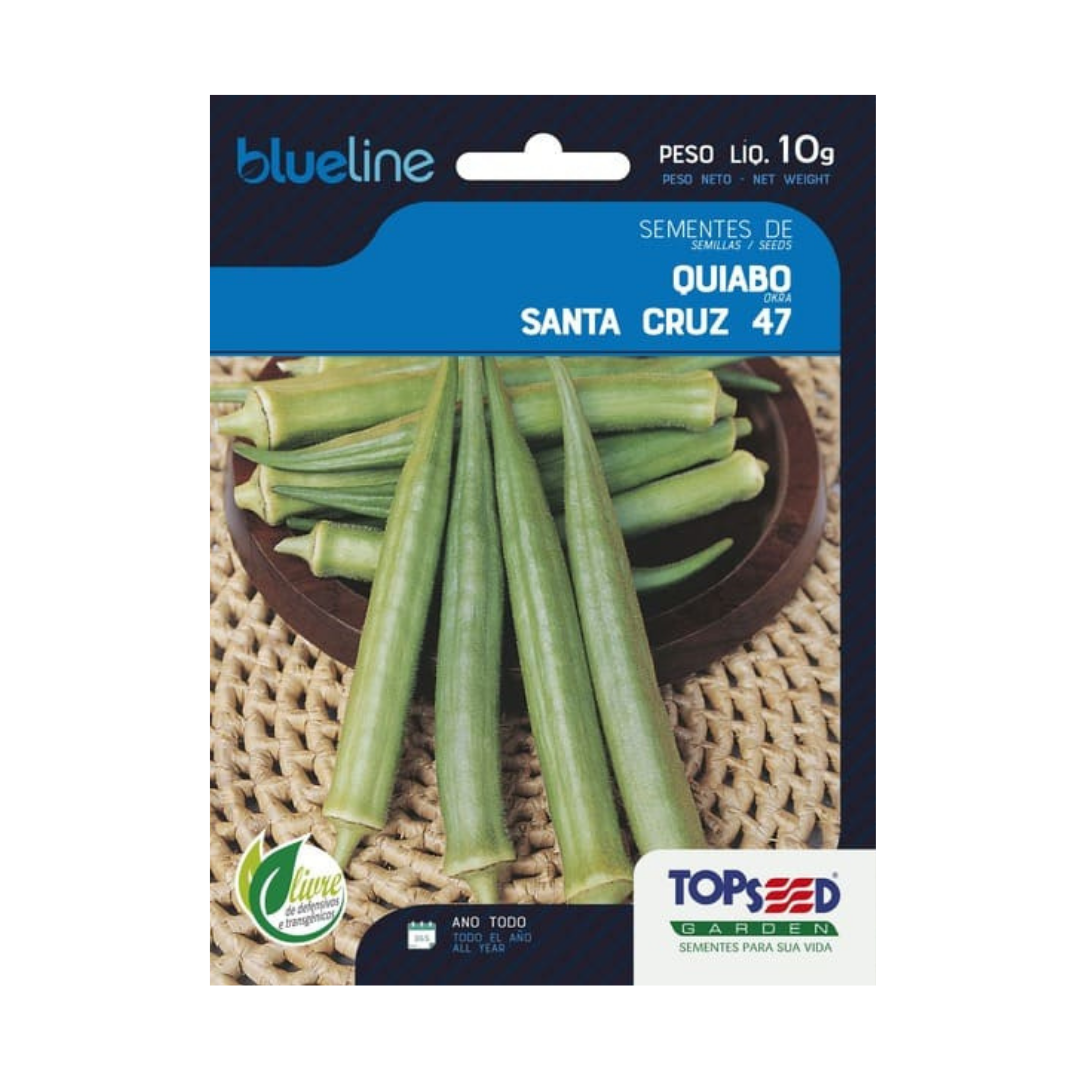 Semente De Quiabo Santa Cruz Blue Line 10g | Topseed