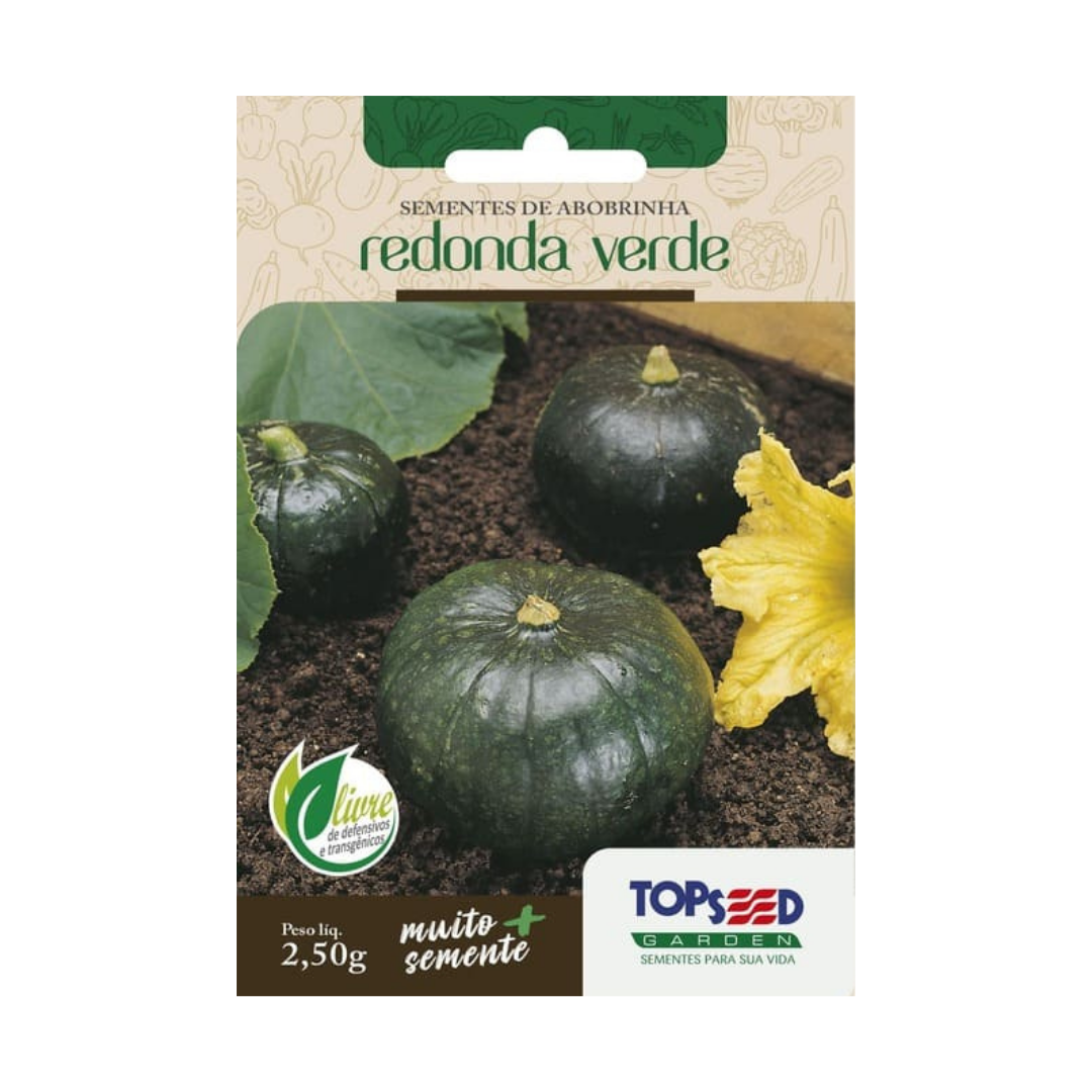 Semente De Abobrinha de Tronco Redonda Verde 2,5g | Topseed