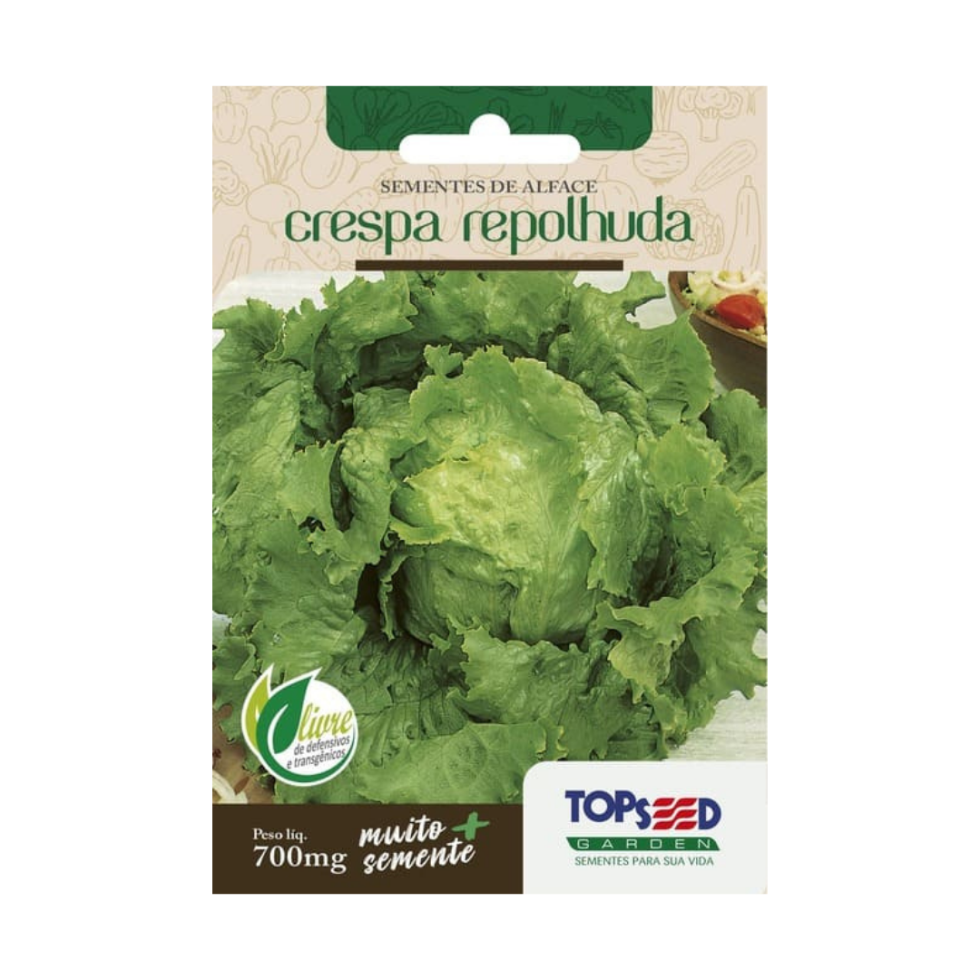 Semente De Alface Crespa Repolhuda 700mg | Topseed