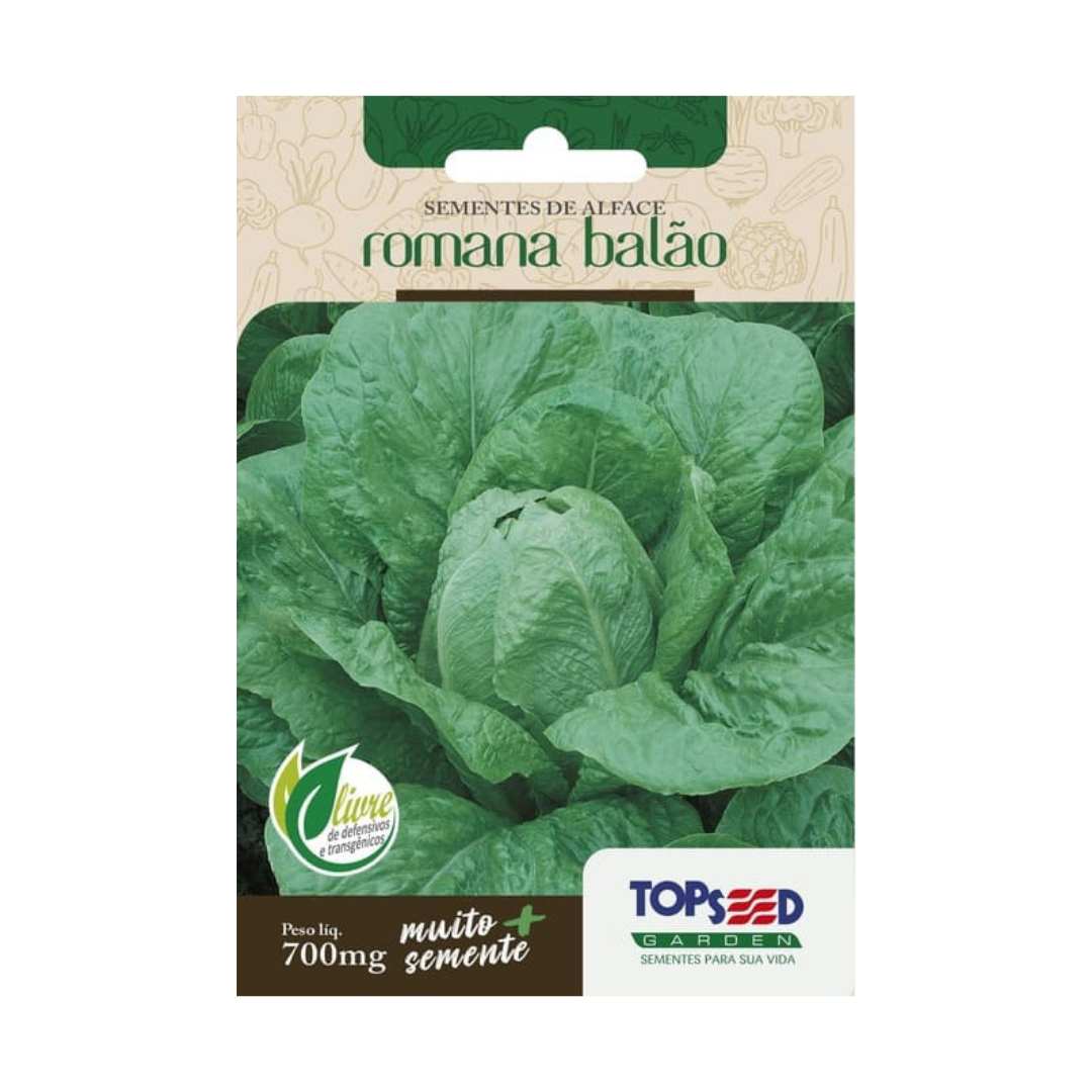 Semente De Alface Romana Balão 700mg | Topseed