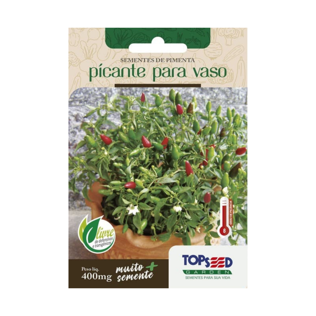 Semente De Pimenta Picante para Vaso 400mg | Topseed