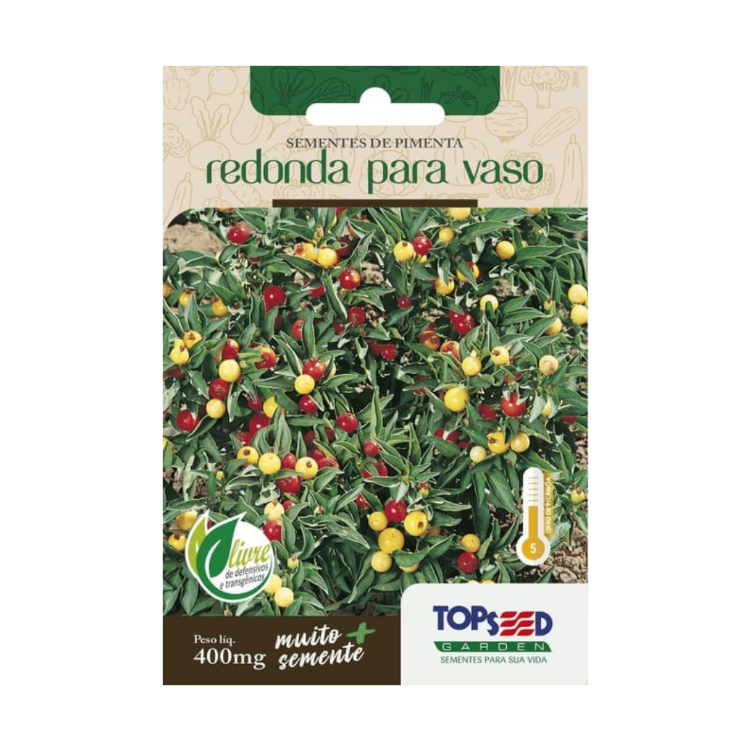Semente De Pimenta Redonda para Vaso 400mg | Topseed