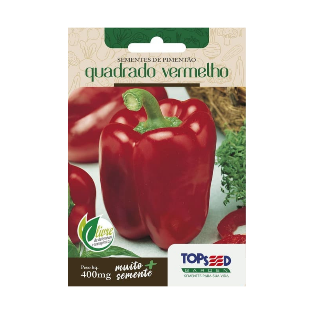 Semente De Pimentão Quadrado Vermelho 400mg | Topseed