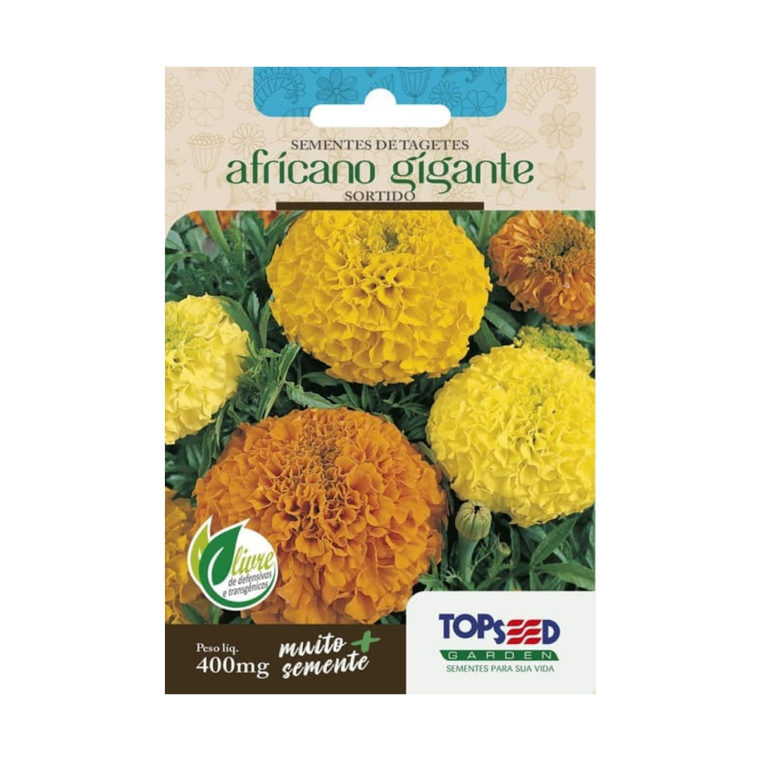 Semente De Tagetes Africano Sortido 400mg | Topseed