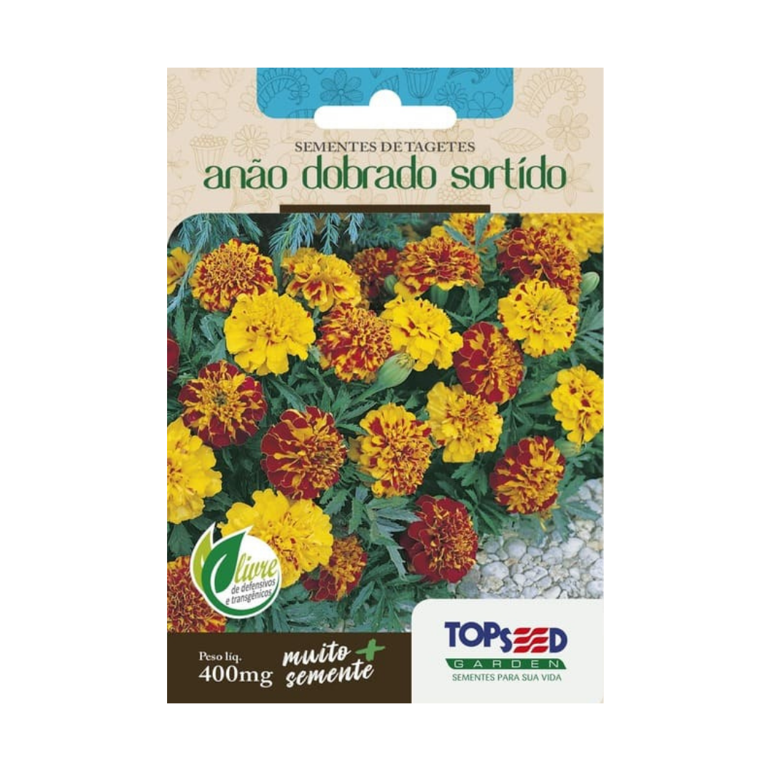 Semente De Tagetes Anão Dobrado Sortido 400mg | Topseed