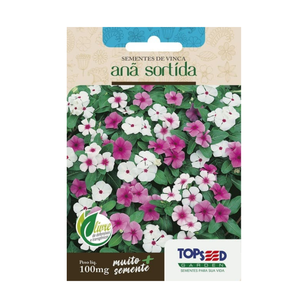 Semente De Vinca Anã Sortida 100mg | Topseed