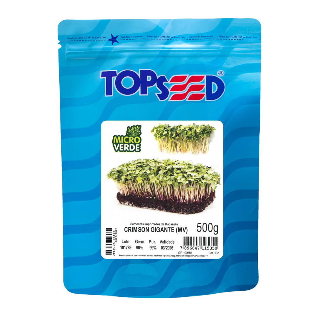 Microverde Rabanete Crimson Gigante 500g | Topseed