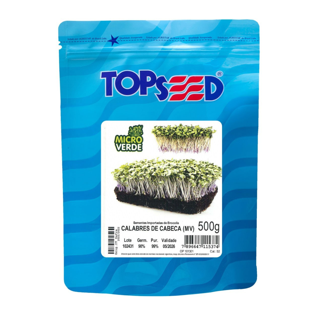 Microverde Brócolis Calabres de Cabeça 500g | Topseed