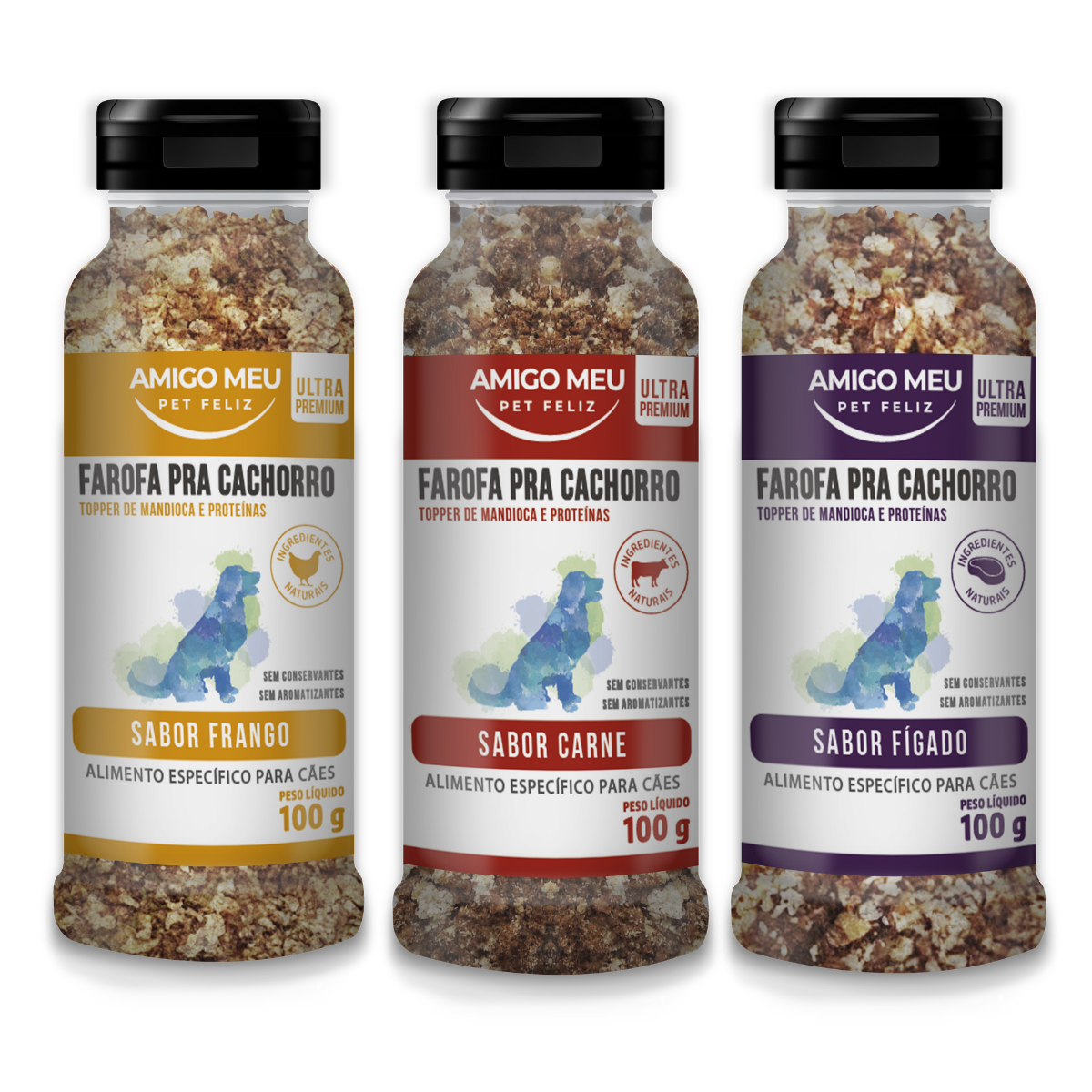 FAROFA NUTRITIVA PARA CÃES | PROTEÍNA | AMIGO MEU | 100g